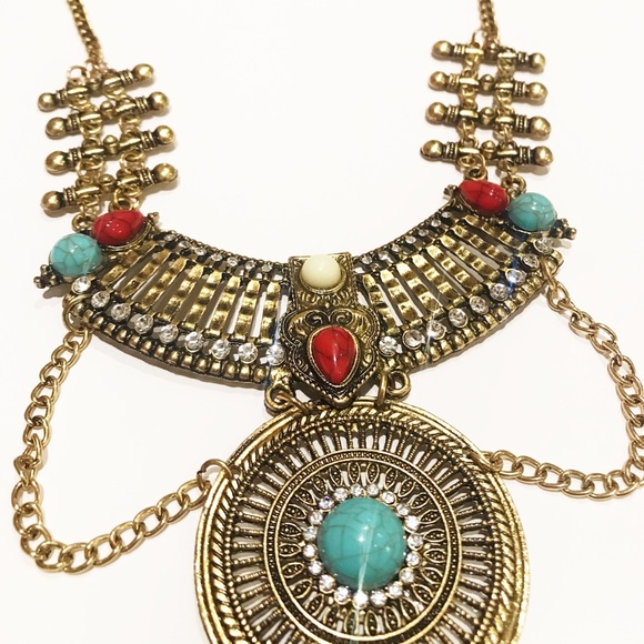 Boho festival style statement necklace - Picture 2 of 7